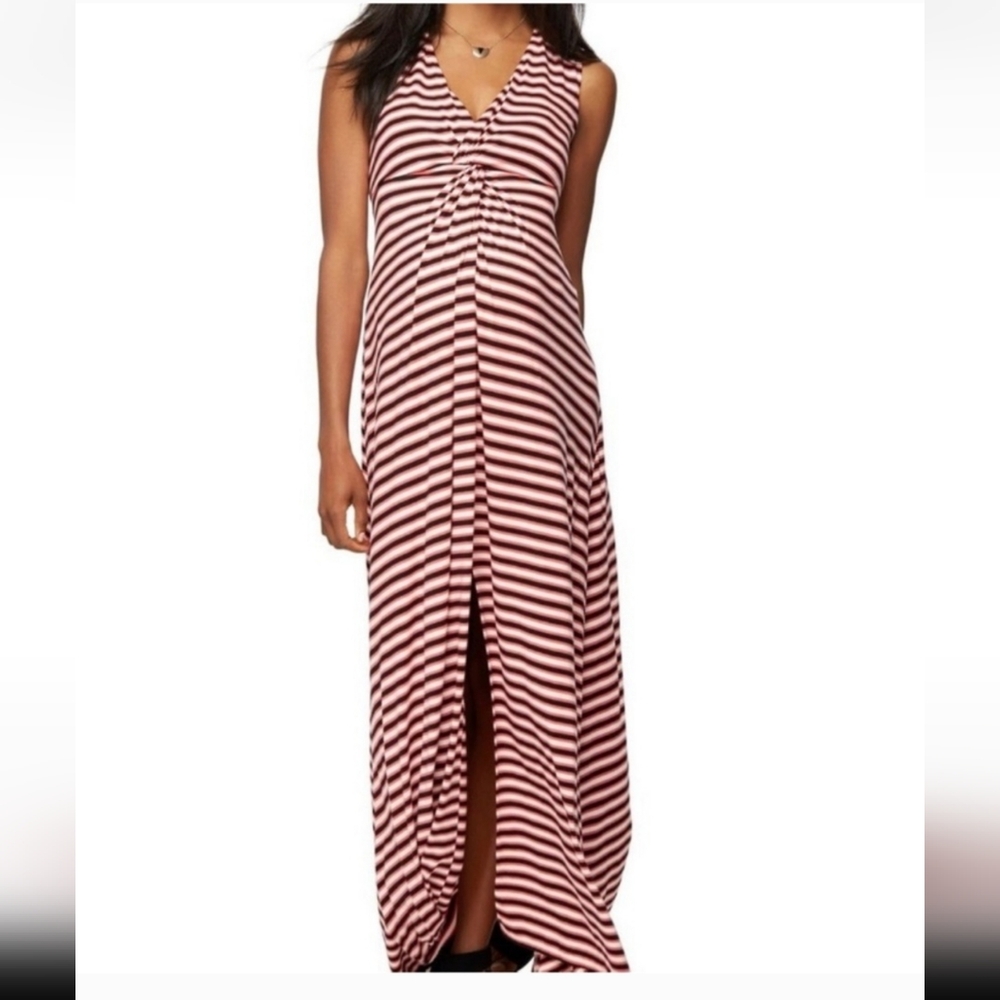 NWT Rachel Zoe for A Pea In The Pod Maxi Dress Red White Stripes Womens Small.